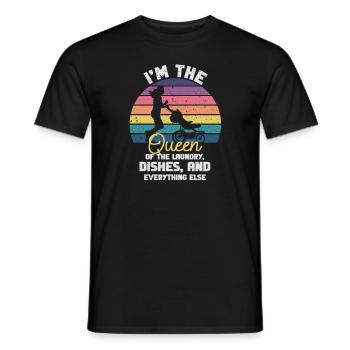 Reine de la lessive, de la vaisselle et de tout le reste - T-shirt homme - noir - Devant - AI Model Male 178 light (178cm)