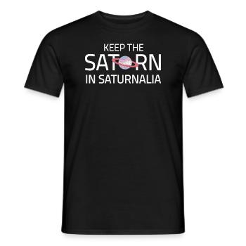 Saturnalia Keep Saturn In Ancient Roman Empire - Men's T-Shirt - black - Front - AI Model Male 178 light (178cm)