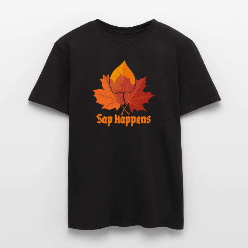 Maple Syrup Tree Tapping Funny Autumn Pancake Men’s T-shirt
