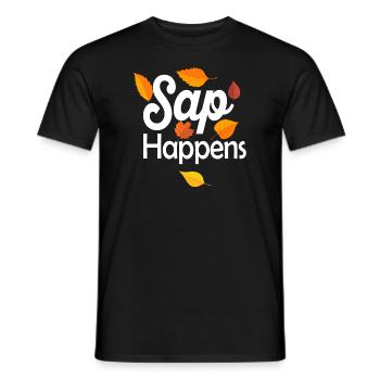 Maple Syrup Tree Tapping Funny Autumn Pancake - Men's T-Shirt - black - Front - AI Model Male 178 light (178cm)