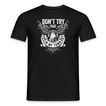 Essayez ça dans une petite ville Aigle drapeau américain - T-shirt homme - noir - Devant - AI Model Male 178 light (178cm)