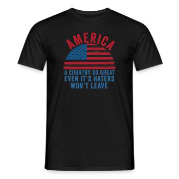 L’Amérique Un pays si grand Patriotique américain - T-shirt homme - noir - Devant - AI Model Male 178 light (178cm)