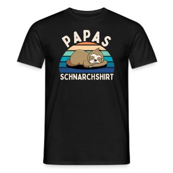 Papa Schlafshirt Schnarchshirt Faultier - Männer T-Shirt - Schwarz - Vorne - AI Model Male 178 light (178cm)