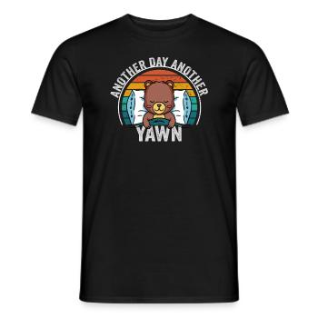 First Caffeine Vibes Another Day Yawn Meets Coffee - Men's T-Shirt - black - Front - AI Model Male 178 light (178cm)