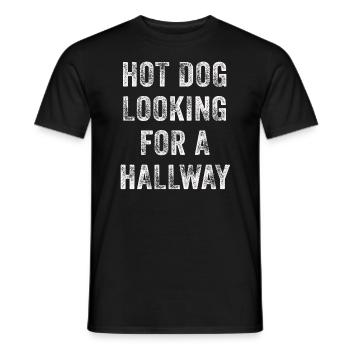 Hot-dog à la recherche d’un couloir - T-shirt homme - noir - Devant - AI Model Male 178 light (178cm)