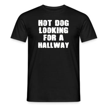 Hot Dog Looking For A Hallway - Men's T-Shirt - black - Front - AI Model Male 178 light (178cm)