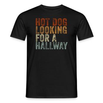 Hot Dog Looking For A Hallway - Men's T-Shirt - black - Front - AI Model Male 178 light (178cm)