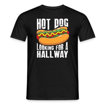 Hot Dog Looking For A Hallway - Men's T-Shirt - black - Front - AI Model Male 178 light (178cm)