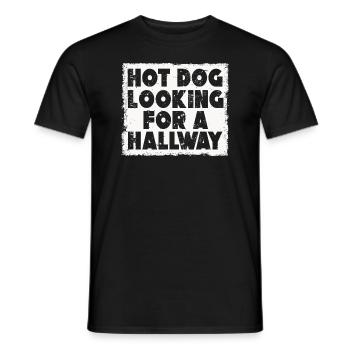 Hot Dog Looking For A Hallway - Men's T-Shirt - black - Front - AI Model Male 178 light (178cm)