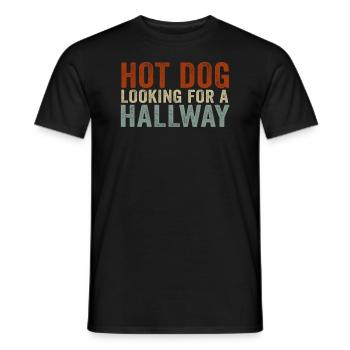 Hot Dog Looking For A Hallway - Men's T-Shirt - black - Front - AI Model Male 178 light (178cm)