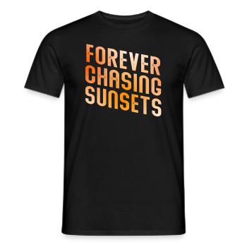 Forever Chasing Sunsets Retro Summer Vacation - Men's T-Shirt - black - Front - AI Model Male 178 light (178cm)