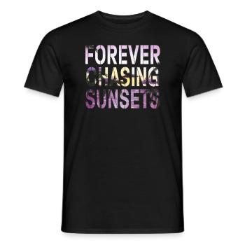 Forever Chasing Sunsets Retro Summer Vacation - Men's T-Shirt - black - Front - AI Model Male 178 light (178cm)