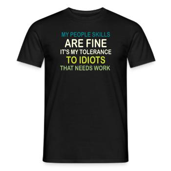 Mes compétences relationnelles sont très bien - T-shirt homme - noir - Devant - AI Model Male 178 light (178cm)