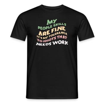 Mes compétences relationnelles sont très bien - T-shirt homme - noir - Devant - AI Model Male 178 light (178cm)