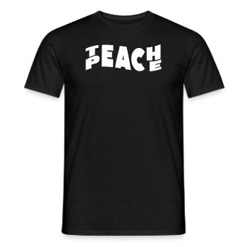 Teach Peace Word Game Groovy Hippie Teacher - Männer T-Shirt - Schwarz - Vorne - AI Model Male 178 light (178cm)