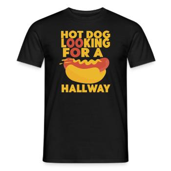 Hot-dog à la recherche d’un couloir - T-shirt homme - noir - Devant - AI Model Male 178 light (178cm)