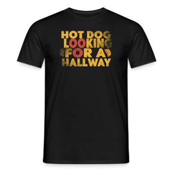 Hot-dog à la recherche d’un couloir - T-shirt homme - noir - Devant - AI Model Male 178 light (178cm)