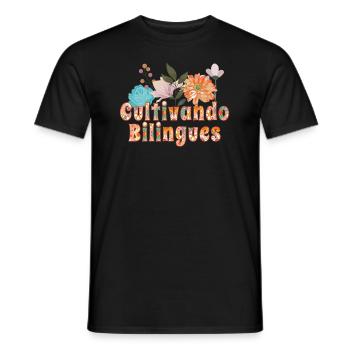 Cultivando Bilingües Vêtements de professeur d’espagnol - T-shirt homme - noir - Devant - AI Model Male 178 light (178cm)