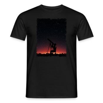 Photographie spatiale Télescope d’observation des étoiles Astronomie - T-shirt homme - noir - Devant - AI Model Male 178 light (178cm)
