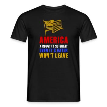 L’Amérique Un pays si grand Patriotique américain - T-shirt homme - noir - Devant - AI Model Male 178 light (178cm)