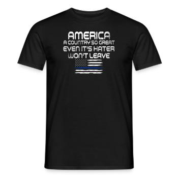 L’Amérique Un pays si grand Patriotique américain - T-shirt homme - noir - Devant - AI Model Male 178 light (178cm)