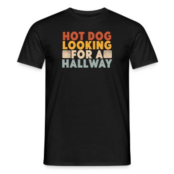 Hot Dog Looking For A Hallway - Men's T-Shirt - black - Front - AI Model Male 178 light (178cm)