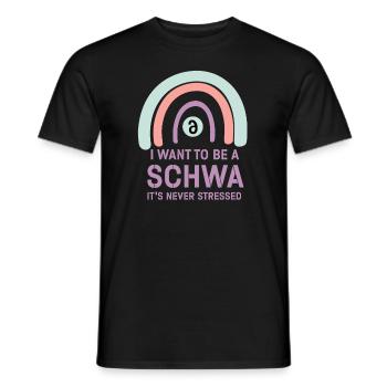 Ich will ein Schwa sein, der nie gestresst ist - Männer T-Shirt - Schwarz - Vorne - AI Model Male 178 light (178cm)