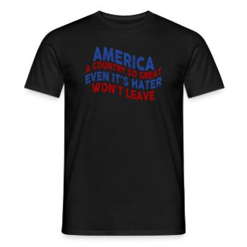 Amerika: Ein Land, das so großartig ist, dass die USA patriotisch sind - Männer T-Shirt - Schwarz - Vorne - AI Model Male 178 light (178cm)