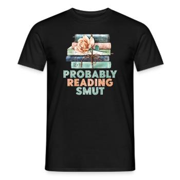 Probablement en train de lire Smut Vintage Books Smut - T-shirt homme - noir - Devant - AI Model Male 178 light (178cm)