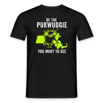 Pukwudgie Cryptid Folklore Myths - Men's T-Shirt - black - Front - AI Model Male 178 light (178cm)