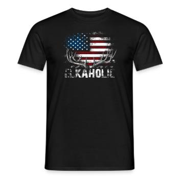 Elchjagd Elkaholic Jäger - Männer T-Shirt - Schwarz - Vorne - AI Model Male 178 light (178cm)