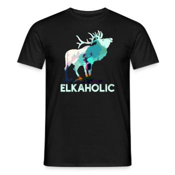 Elchjagd Elkaholic Jäger - Männer T-Shirt - Schwarz - Vorne - AI Model Male 178 light (178cm)