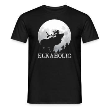 Elchjagd Elkaholic Jäger - Männer T-Shirt - Schwarz - Vorne - AI Model Male 178 light (178cm)