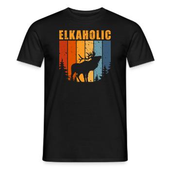Elchjagd Elkaholic Jäger - Männer T-Shirt - Schwarz - Vorne - AI Model Male 178 light (178cm)