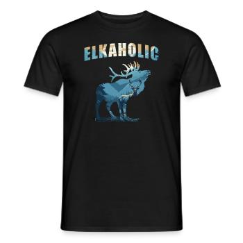 Elchjagd Elkaholic Jäger - Männer T-Shirt - Schwarz - Vorne - AI Model Male 178 light (178cm)