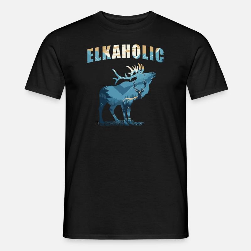 Elchjagd Elkaholic Jäger - Männer T-Shirt - Schwarz