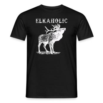 Elk Hunting Elkaholic Hunters - Men's T-Shirt - black - Front - AI Model Male 178 light (178cm)