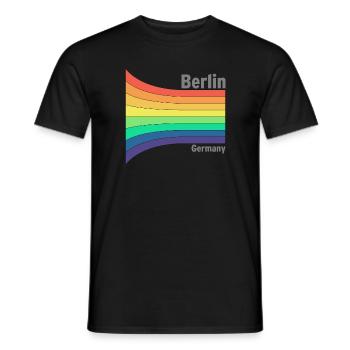 Berlin Regenbogen Stolz Souvenir Mitbringsel - Männer T-Shirt - Schwarz - Vorne - AI Model Male 178 light (178cm)