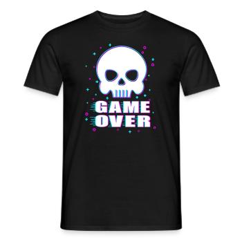 Game Over Gamer Gamer Skull - T-shirt homme - noir - Devant - AI Model Male 178 light (178cm)