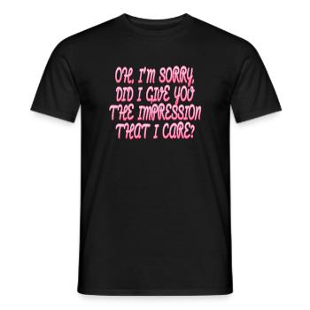 Gleichgültigkeit, Sarkasmus, andere Haltung - Männer T-Shirt - Schwarz - Vorne - AI Model Male 178 light (178cm)
