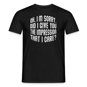 Gleichgültigkeit, Sarkasmus, andere Haltung - Männer T-Shirt - Schwarz - Vorne - AI Model Male 178 light (178cm)