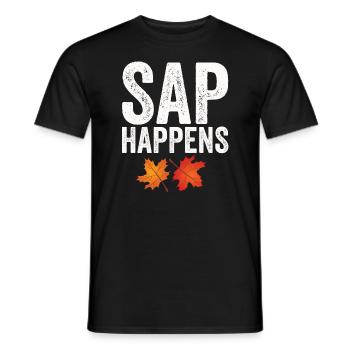 Sirop d’érable arbre tapotement drôle automne - T-shirt homme - noir - Devant - AI Model Male 178 light (178cm)