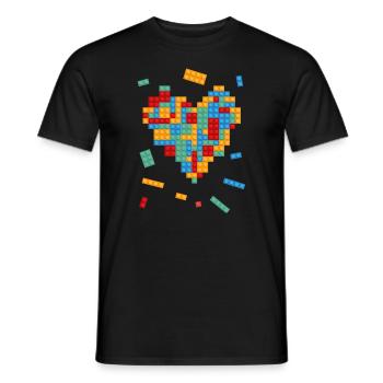 Valentinstag Herz Bausteine Konstrukteur Architekt - Männer T-Shirt - Schwarz - Vorne - AI Model Male 178 light (178cm)