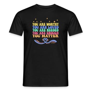 Depression and Bipolar Awareness: - Men's T-Shirt - black - Front - AI Model Male 178 light (178cm)
