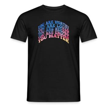 Depression and Bipolar Awareness: - Men's T-Shirt - black - Front - AI Model Male 178 light (178cm)