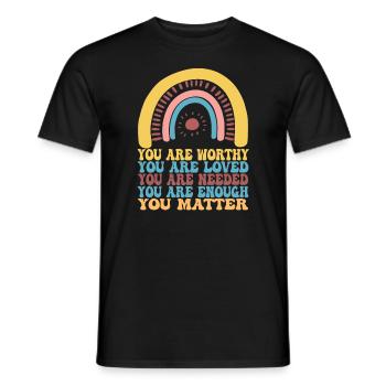 Dépression et conscience bipolaire : - T-shirt homme - noir - Devant - AI Model Male 178 light (178cm)