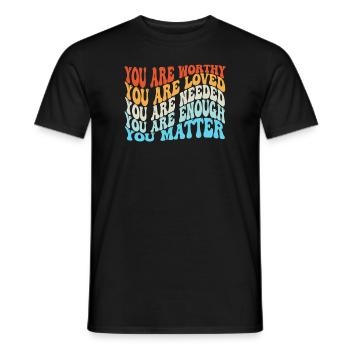 Dépression et conscience bipolaire : - T-shirt homme - noir - Devant - AI Model Male 178 light (178cm)