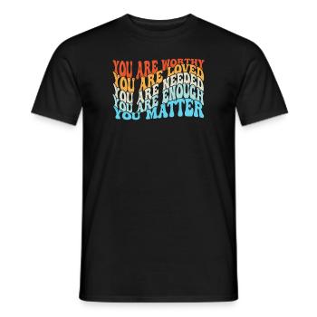 Depression and Bipolar Awareness: - Men's T-Shirt - black - Front - AI Model Male 178 light (178cm)