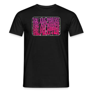 Dépression et conscience bipolaire : - T-shirt homme - noir - Devant - AI Model Male 178 light (178cm)