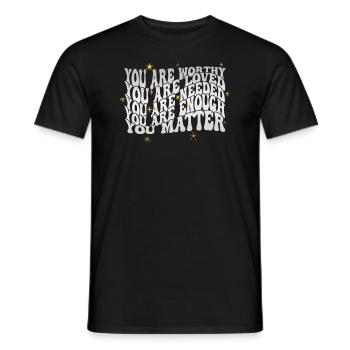 Dépression et conscience bipolaire : - T-shirt homme - noir - Devant - AI Model Male 178 light (178cm)